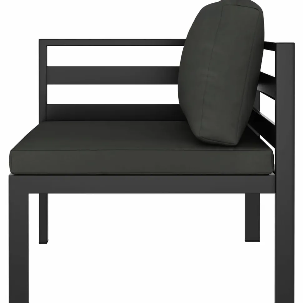 MAISON EXCLUSIVE - Salon de jardin 3 pcs avec coussins aluminium anthracite