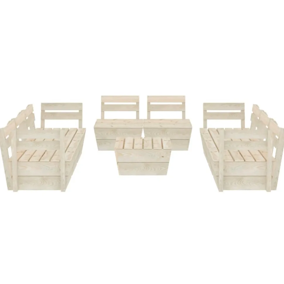 MAISON EXCLUSIVE - Salon de jardin palette 9 pcs bois d'épicéa imprégné