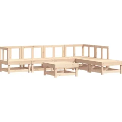 MAISON EXCLUSIVE - Salon de jardin 7 pcs avec coussins bois massif