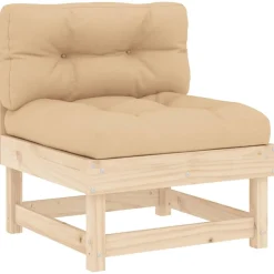 MAISON EXCLUSIVE - Salon de jardin 7 pcs avec coussins bois massif