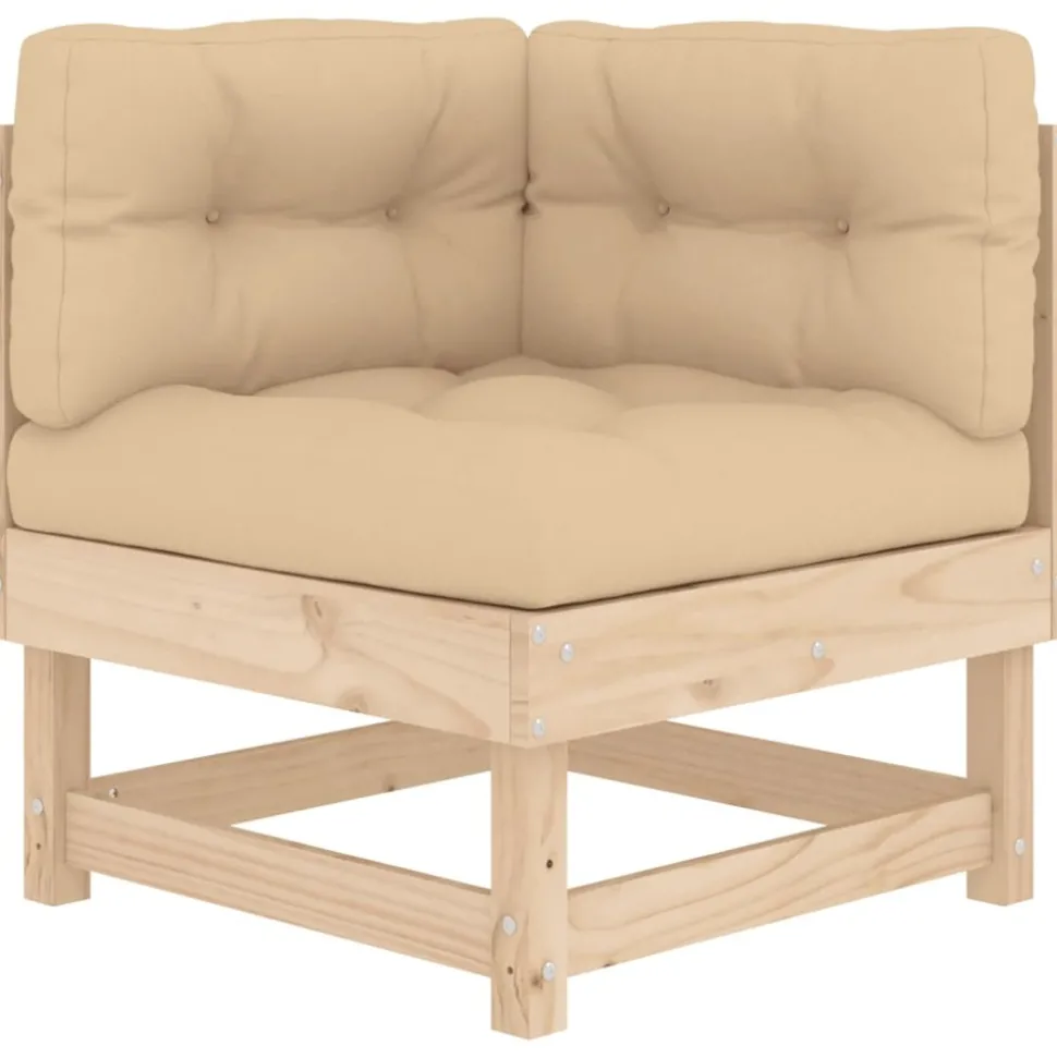 MAISON EXCLUSIVE - Salon de jardin 7 pcs avec coussins bois massif
