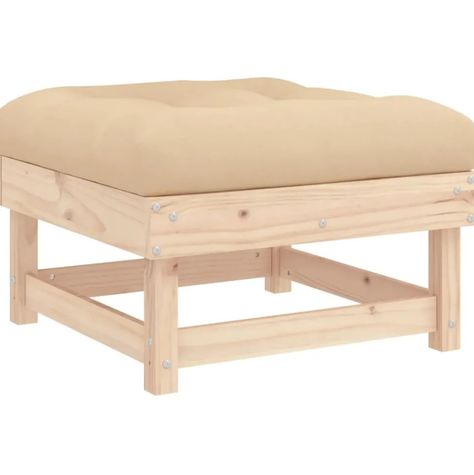 MAISON EXCLUSIVE - Salon de jardin 7 pcs avec coussins bois massif