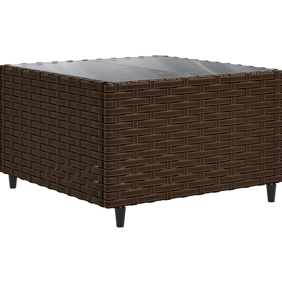 MAISON EXCLUSIVE - Salon de jardin avec coussins 7 pcs marron résine tressée