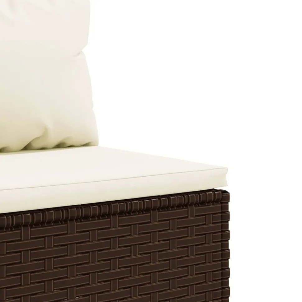 MAISON EXCLUSIVE - Salon de jardin avec coussins 7 pcs marron résine tressée