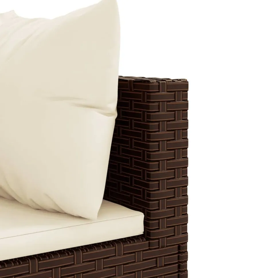 MAISON EXCLUSIVE - Salon de jardin avec coussins 7 pcs marron résine tressée
