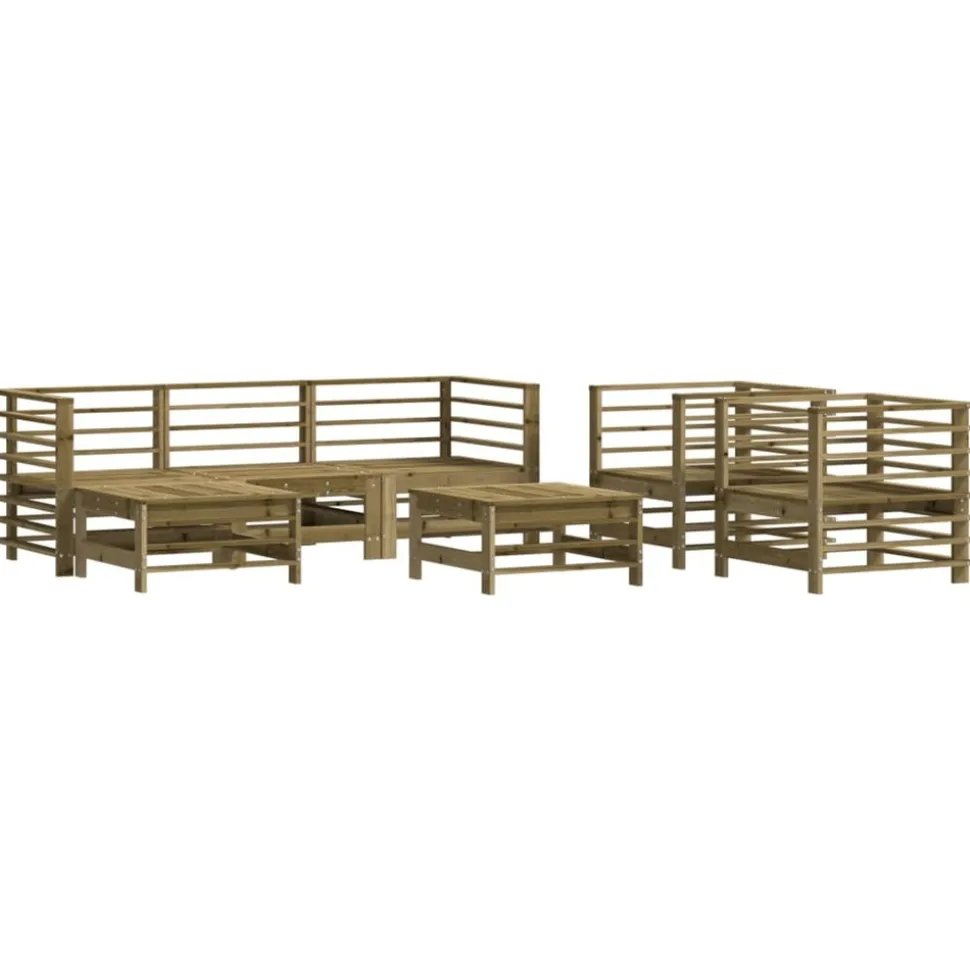 MAISON EXCLUSIVE - Salon de jardin 7 pcs bois de pin imprégné