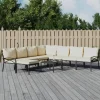 MAISON EXCLUSIVE - Salon de jardin 9 pcs avec coussins sable acier