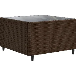 MAISON EXCLUSIVE - Salon de jardin 6 pcs avec coussins marron résine tressée