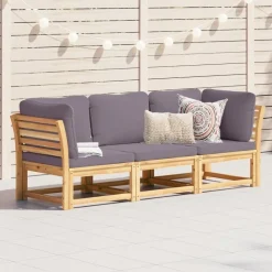 MAISON EXCLUSIVE - Salon de jardin 3 pcs avec coussins bois massif d'acacia