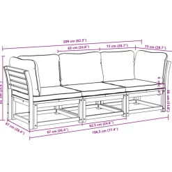MAISON EXCLUSIVE - Salon de jardin 3 pcs avec coussins bois massif d'acacia