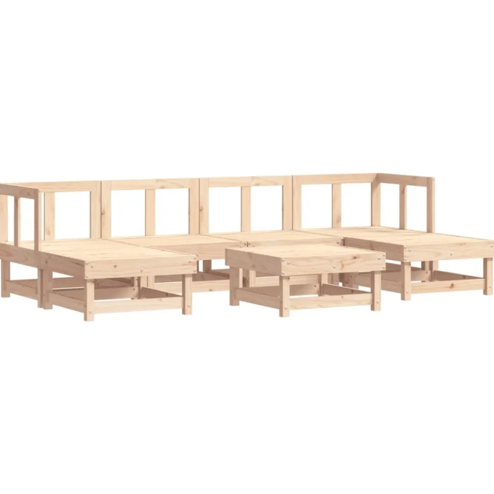 MAISON EXCLUSIVE - Salon de jardin 7 pcs bois de pin massif