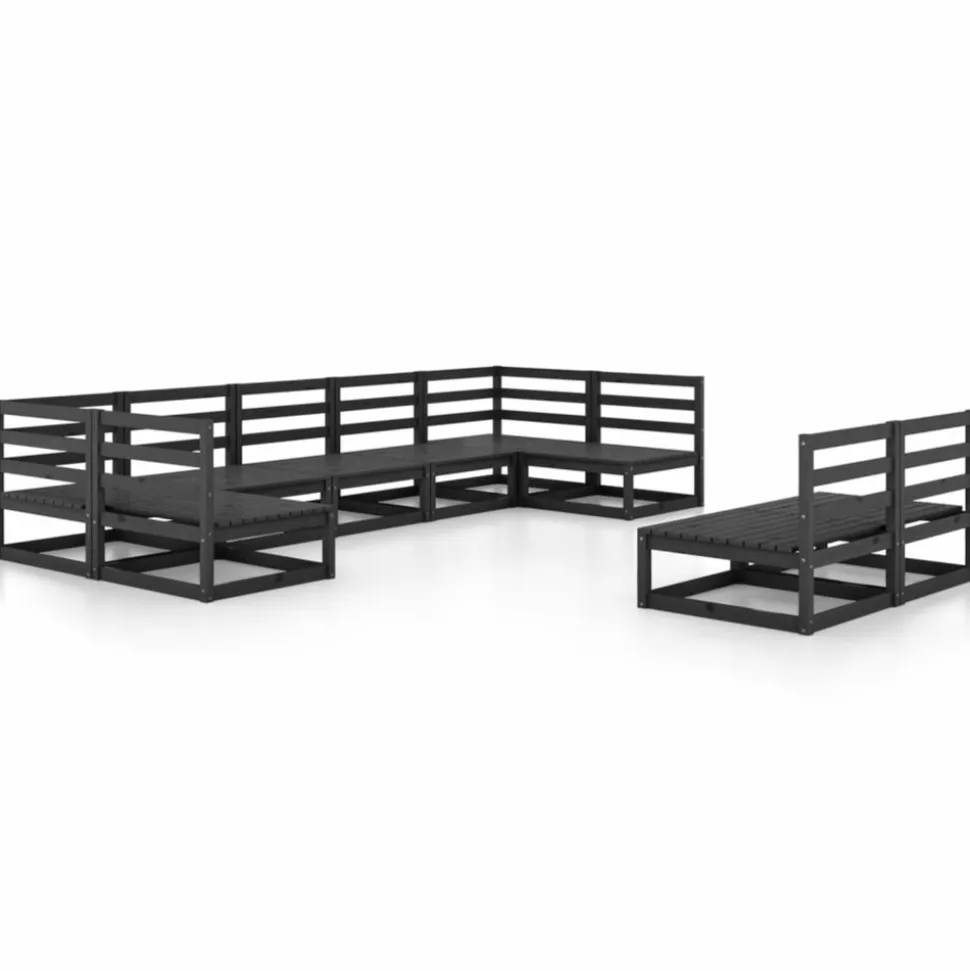 MAISON EXCLUSIVE - Salon de jardin 9 pcs bois de pin massif