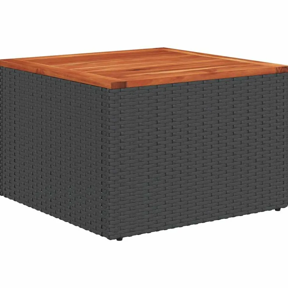 MAISON EXCLUSIVE - Salon de jardin 7 pcs avec coussins noir résine tressée