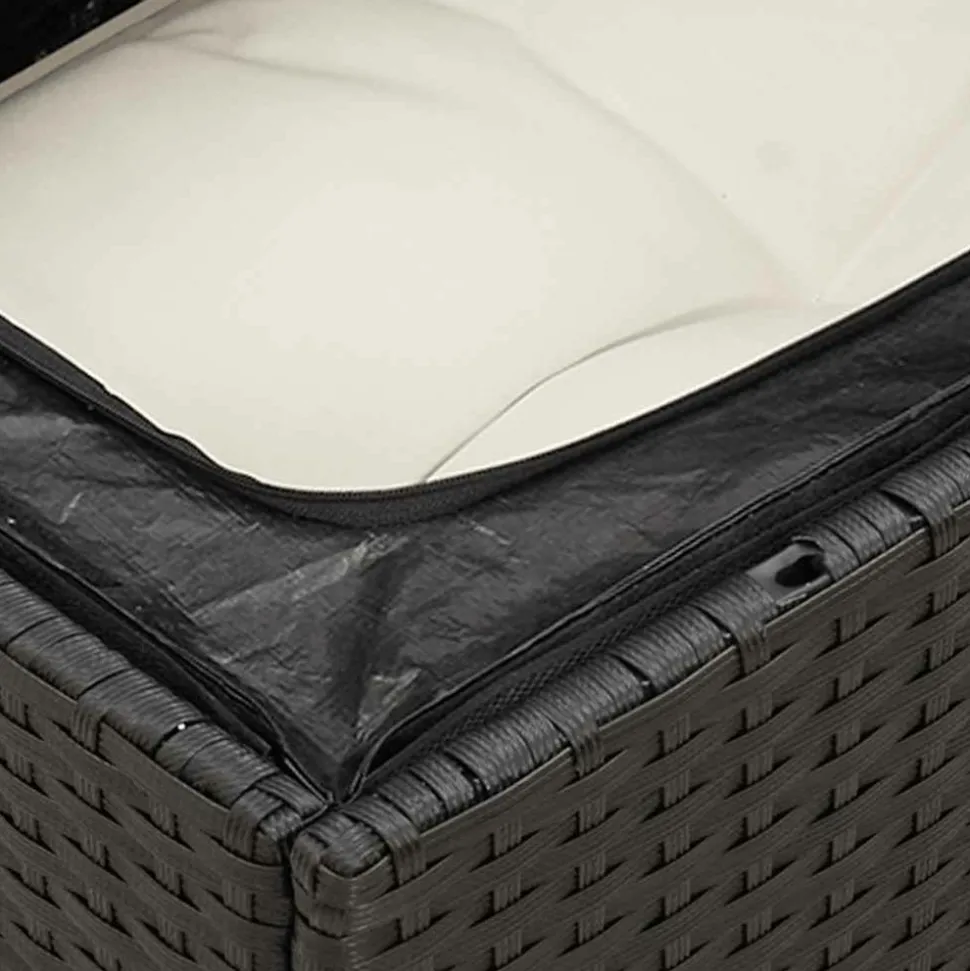MAISON EXCLUSIVE - Salon de jardin 7 pcs avec coussins noir résine tressée