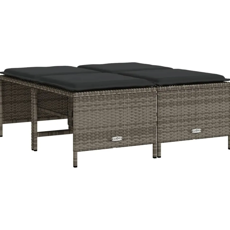 MAISON EXCLUSIVE - Salon de jardin 5 pcs avec coussins gris résine tressée