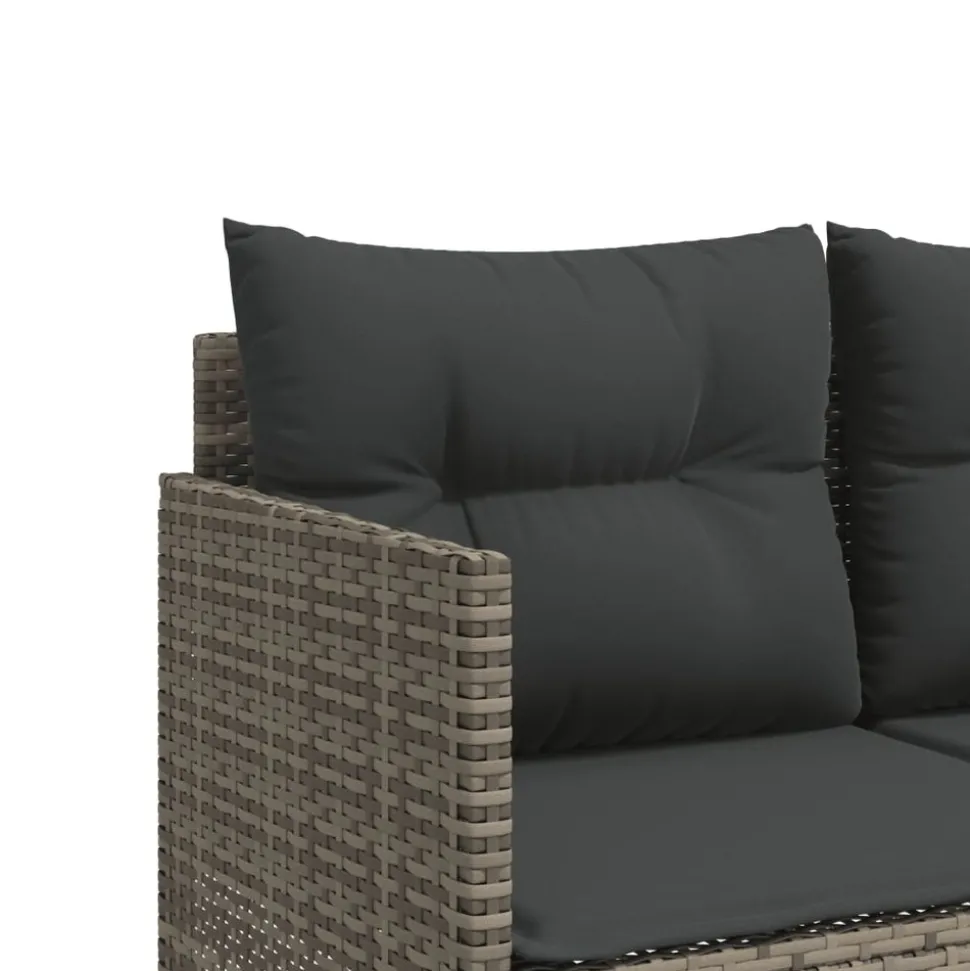 MAISON EXCLUSIVE - Salon de jardin 5 pcs avec coussins gris résine tressée