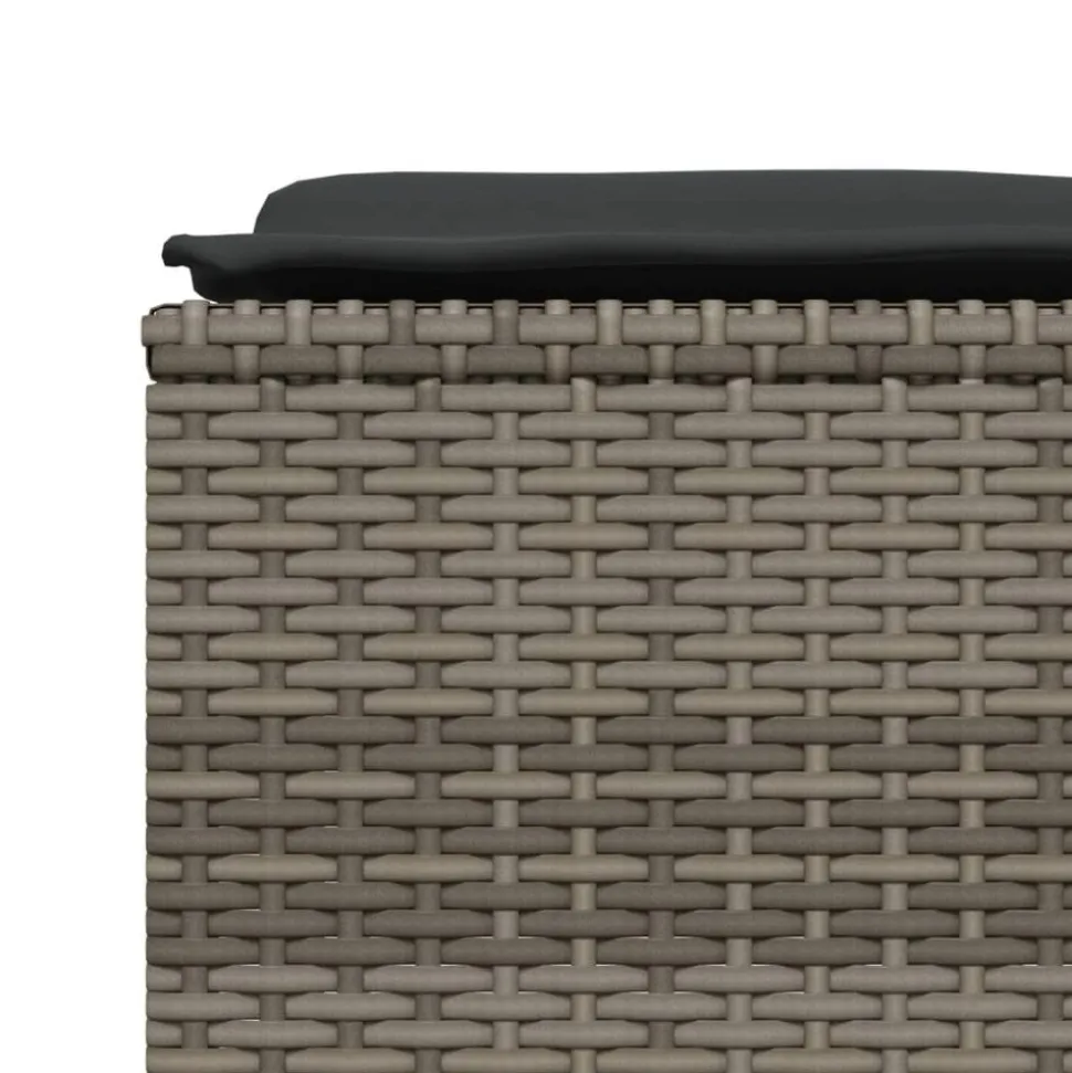 MAISON EXCLUSIVE - Salon de jardin 5 pcs avec coussins gris résine tressée