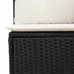 MAISON EXCLUSIVE - Salon de jardin 7 pcs avec coussins noir résine tressée