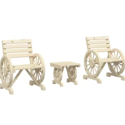 MAISON EXCLUSIVE - Salon de jardin 3 pcs bois de sapin massif