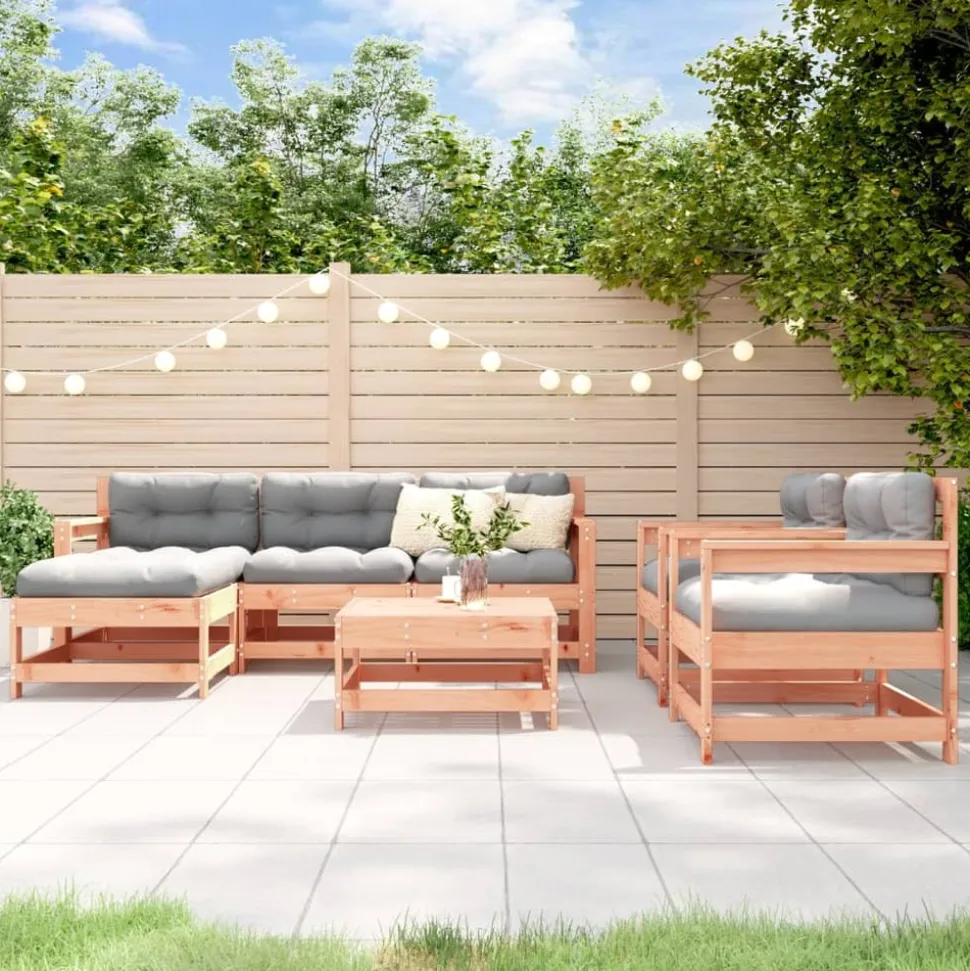 MAISON EXCLUSIVE - Salon de jardin 7 pcs bois massif douglas
