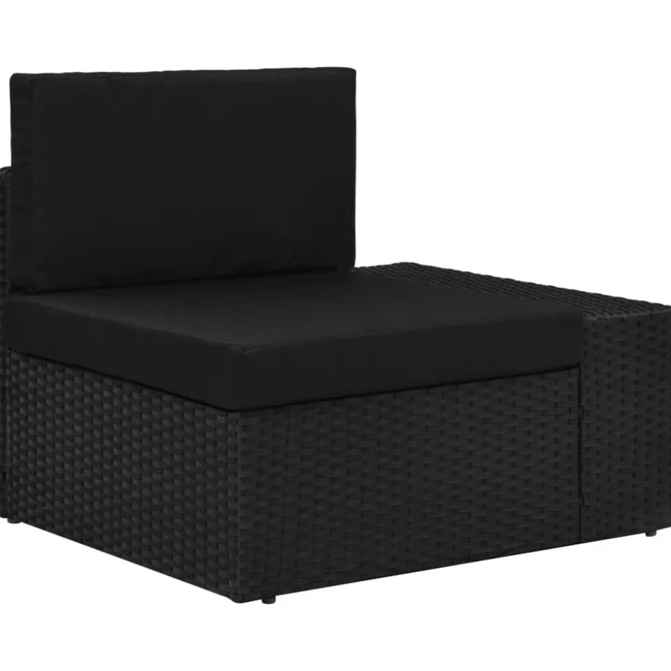 MAISON EXCLUSIVE - Salon de jardin 8 pcs résine tressée noir