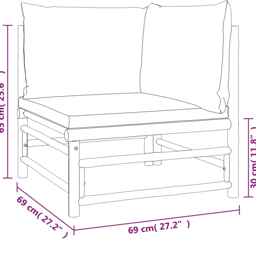 MAISON EXCLUSIVE - Salon de jardin 6 pcs avec coussins vert bambou