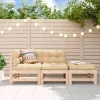 MAISON EXCLUSIVE - Salon de jardin 3 pcs avec coussins bois massif