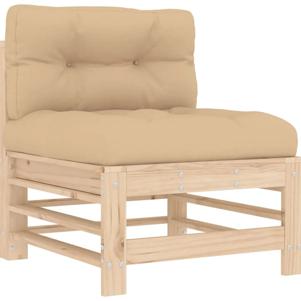 MAISON EXCLUSIVE - Salon de jardin 3 pcs avec coussins bois massif