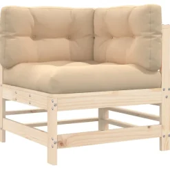 MAISON EXCLUSIVE - Salon de jardin 3 pcs avec coussins bois massif