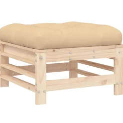 MAISON EXCLUSIVE - Salon de jardin 3 pcs avec coussins bois massif