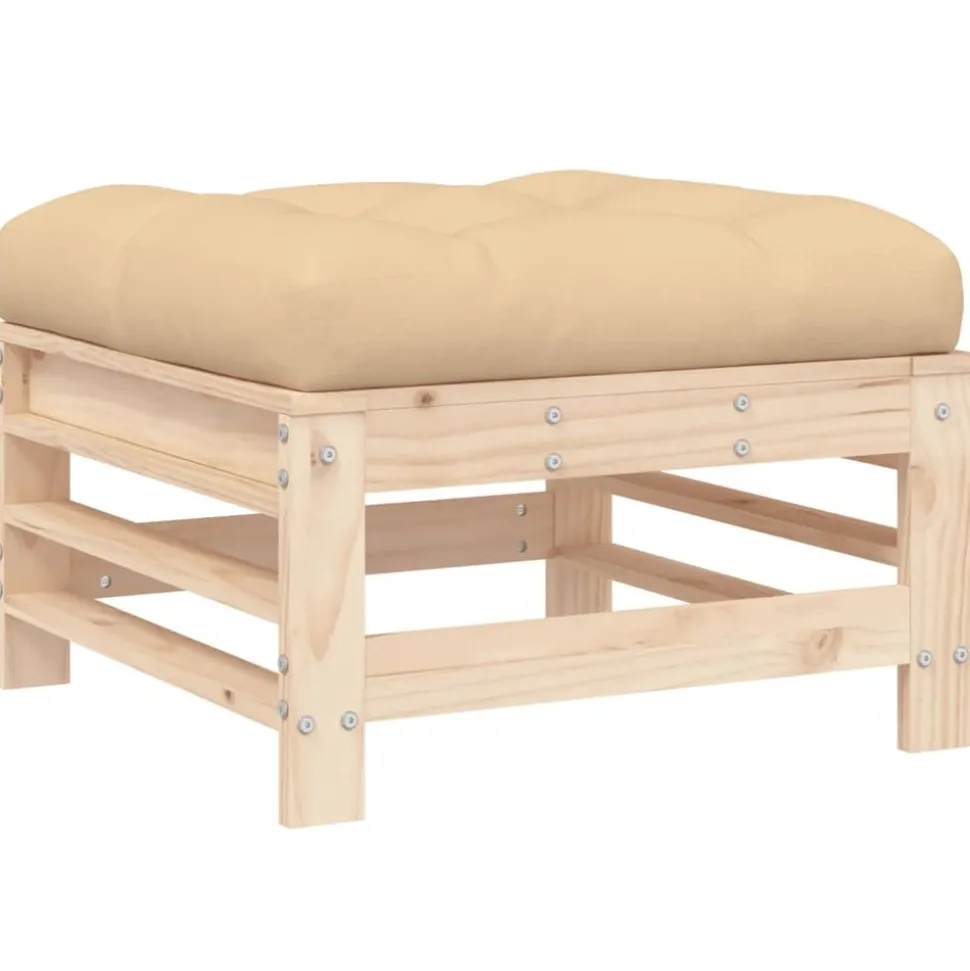 MAISON EXCLUSIVE - Salon de jardin 3 pcs avec coussins bois massif