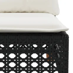 MAISON EXCLUSIVE - Salon de jardin 9 pcs avec coussins noir résine tressée