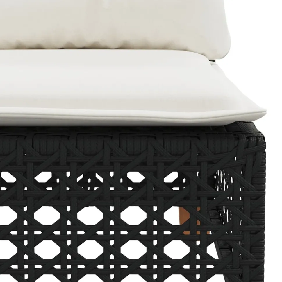 MAISON EXCLUSIVE - Salon de jardin 9 pcs avec coussins noir résine tressée