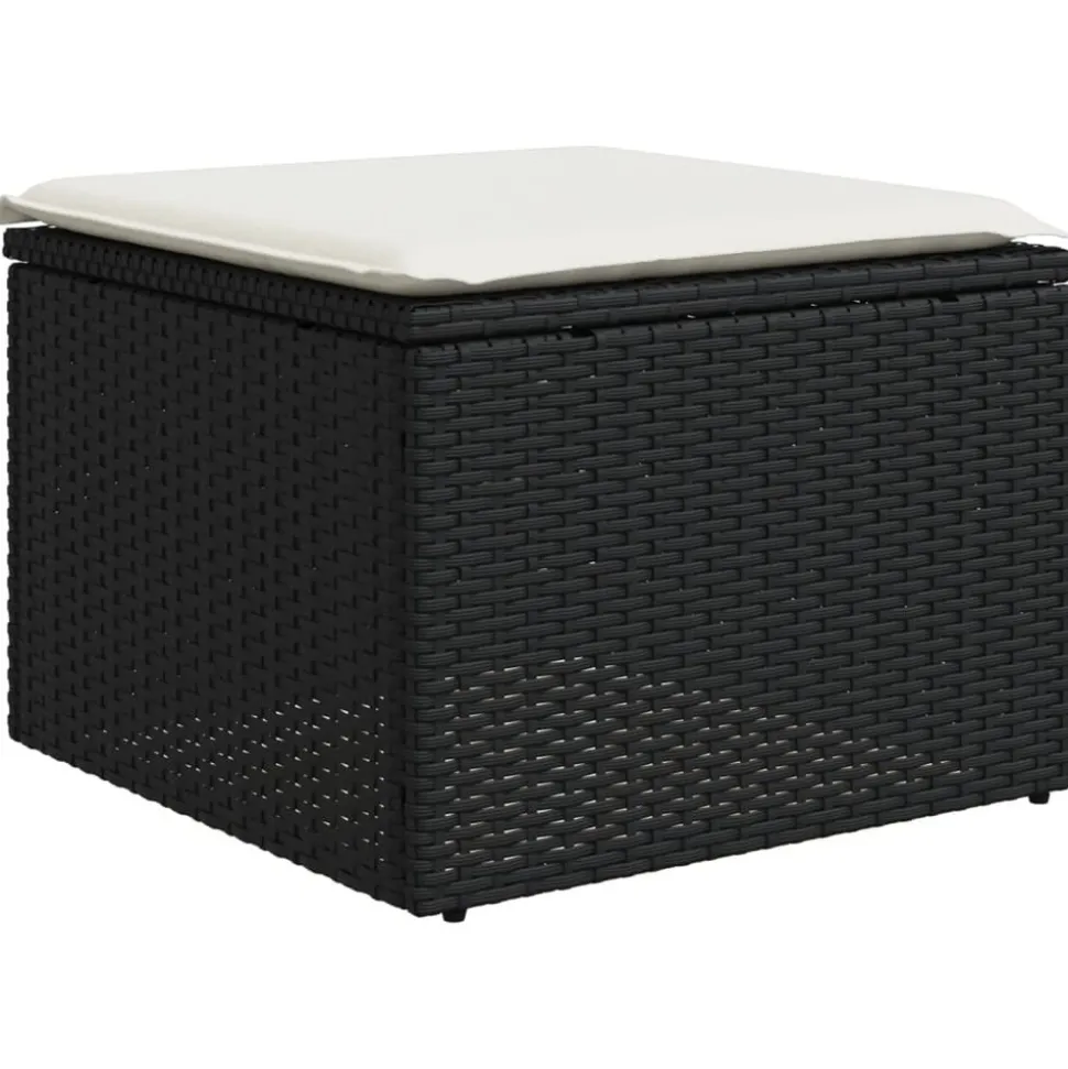 MAISON EXCLUSIVE - Salon de jardin 6 pcs avec coussins noir résine tressée