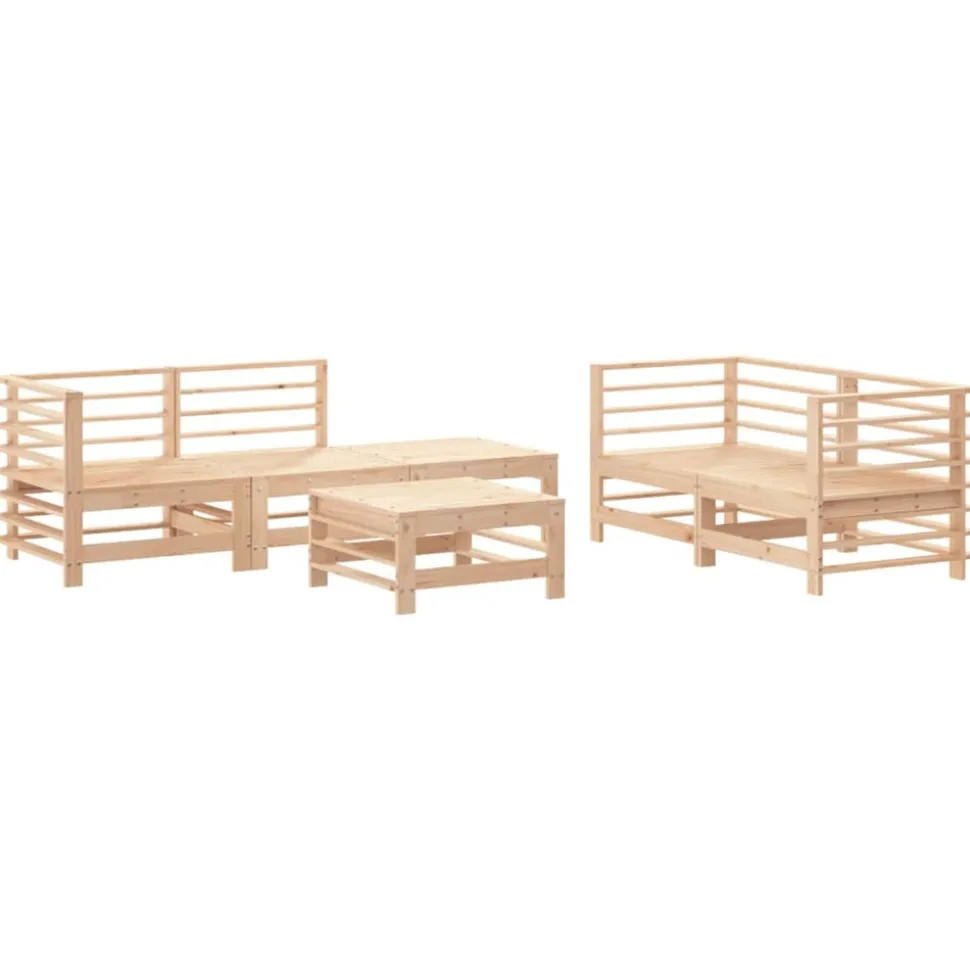 MAISON EXCLUSIVE - Salon de jardin 6 pcs bois de pin massif