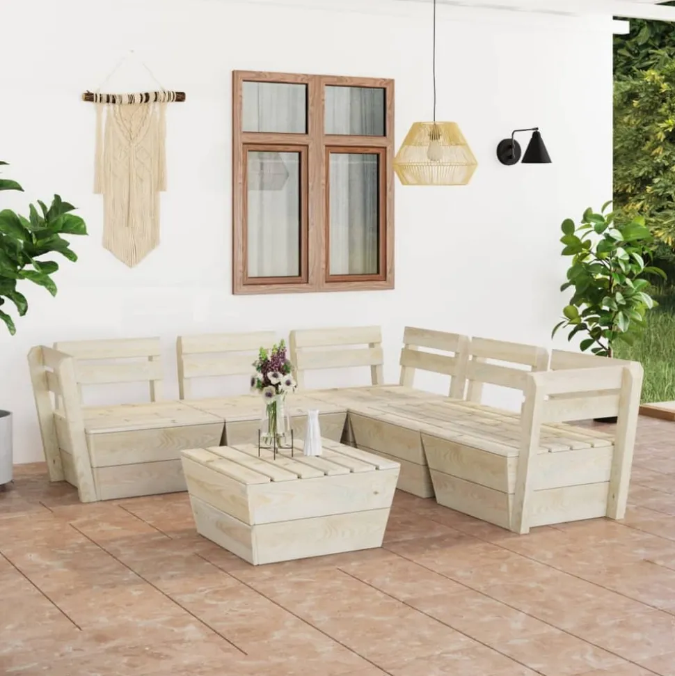 MAISON EXCLUSIVE - Salon de jardin palette 6 pcs bois d'épicéa imprégné