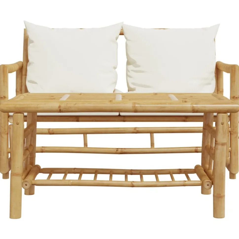 MAISON EXCLUSIVE - Salon de jardin 2 pcs avec coussins bambou