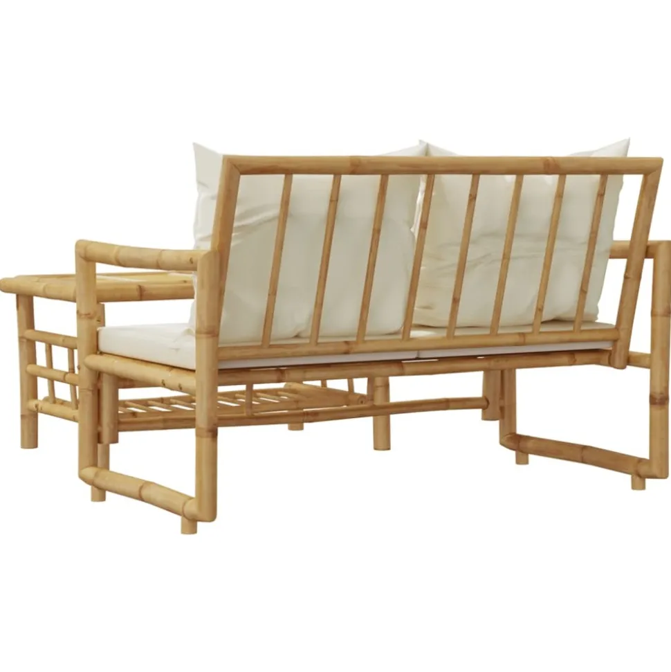 MAISON EXCLUSIVE - Salon de jardin 2 pcs avec coussins bambou