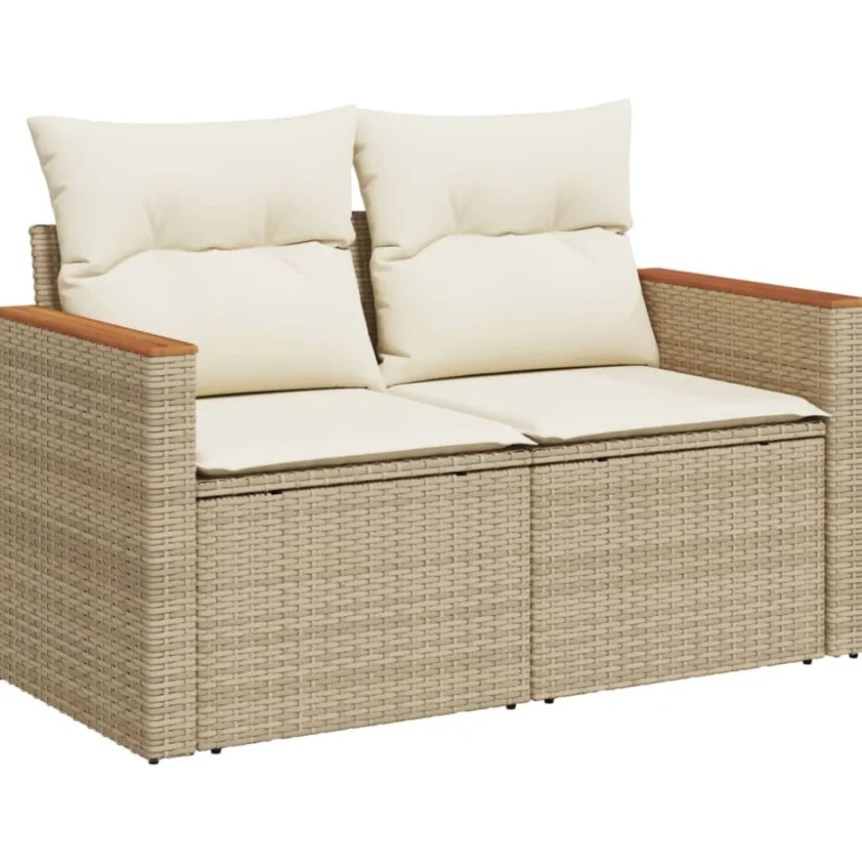 MAISON EXCLUSIVE - Salon de jardin avec coussins 6 pcs beige résine tressée