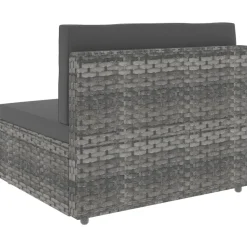 MAISON EXCLUSIVE - Salon de jardin 7 pcs résine tressée gris