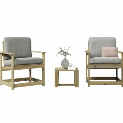 MAISON EXCLUSIVE - Salon de jardin 3 pcs bois de pin imprégné
