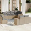MAISON EXCLUSIVE - Salon de jardin avec coussins 8 pcs beige résine tressée