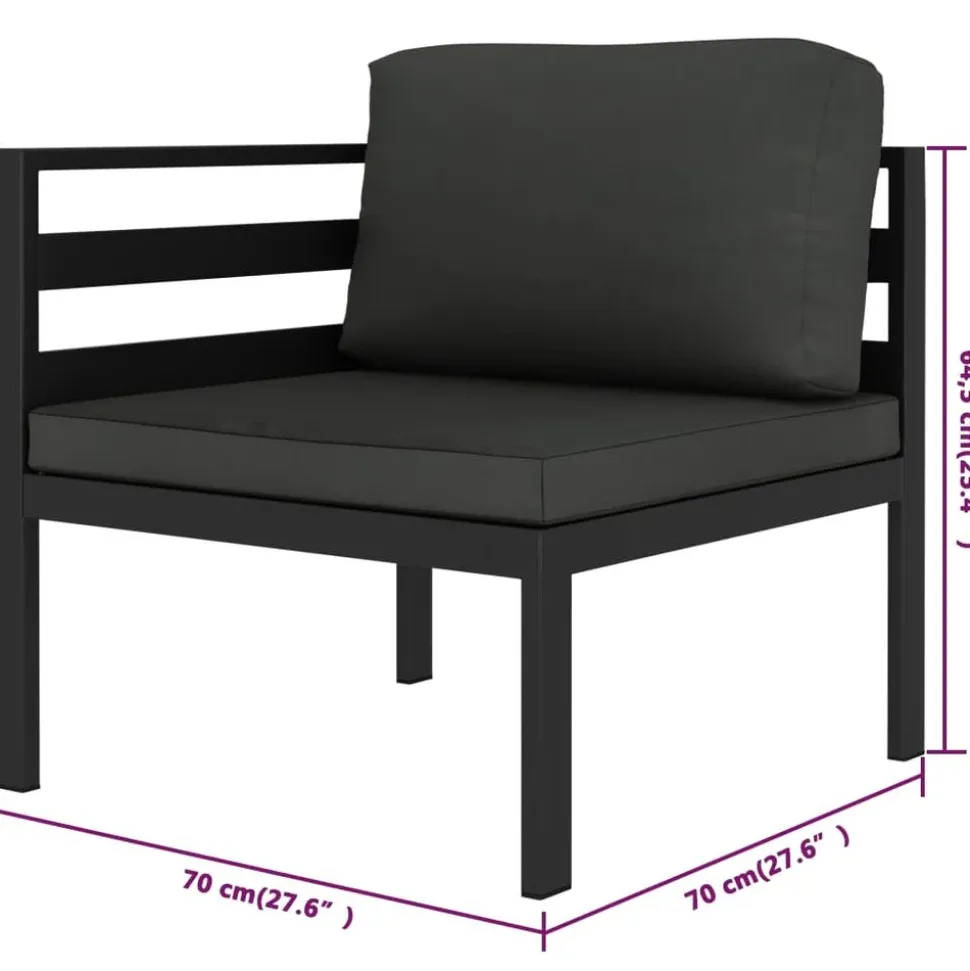 MAISON EXCLUSIVE - Salon de jardin 5 pcs avec coussins aluminium anthracite