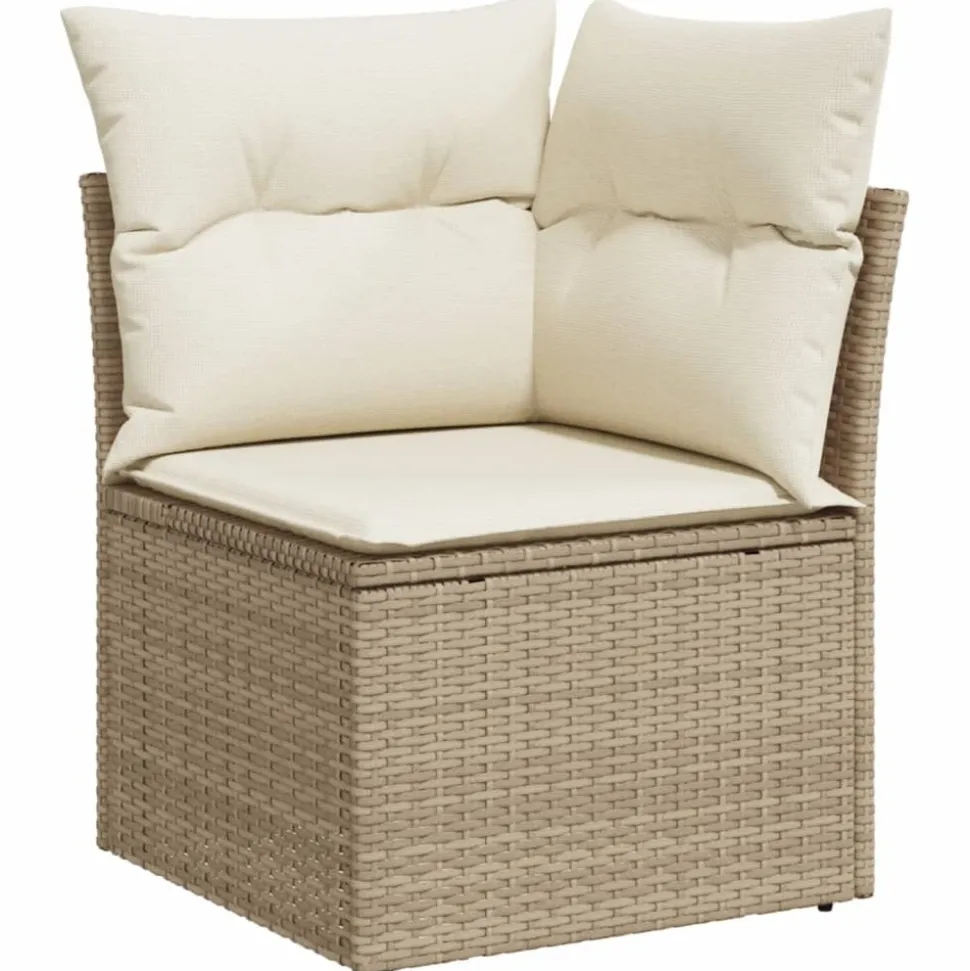 MAISON EXCLUSIVE - Salon de jardin avec coussins 7 pcs beige résine tressée