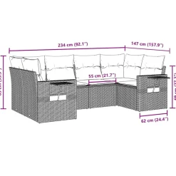 MAISON EXCLUSIVE - Salon de jardin avec coussins 6 pcs marron résine tressée