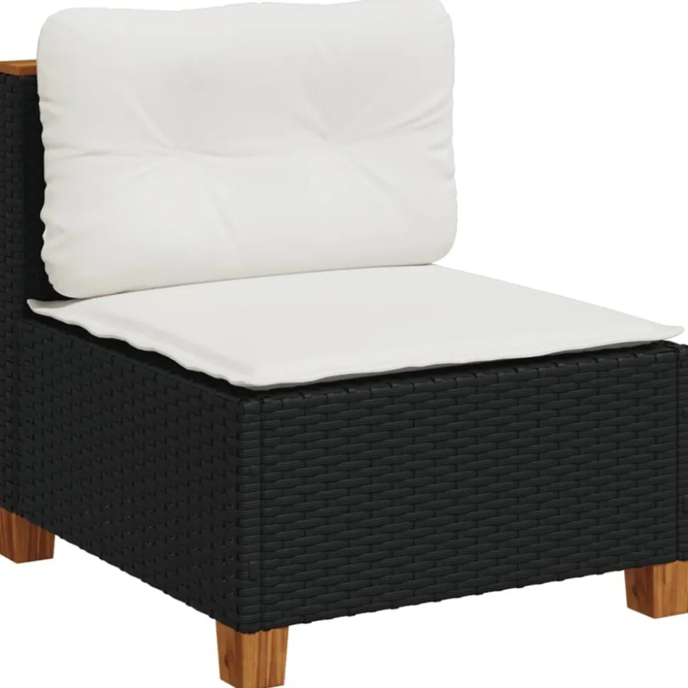 MAISON EXCLUSIVE - Salon de jardin 4 pcs avec coussins noir résine tressée