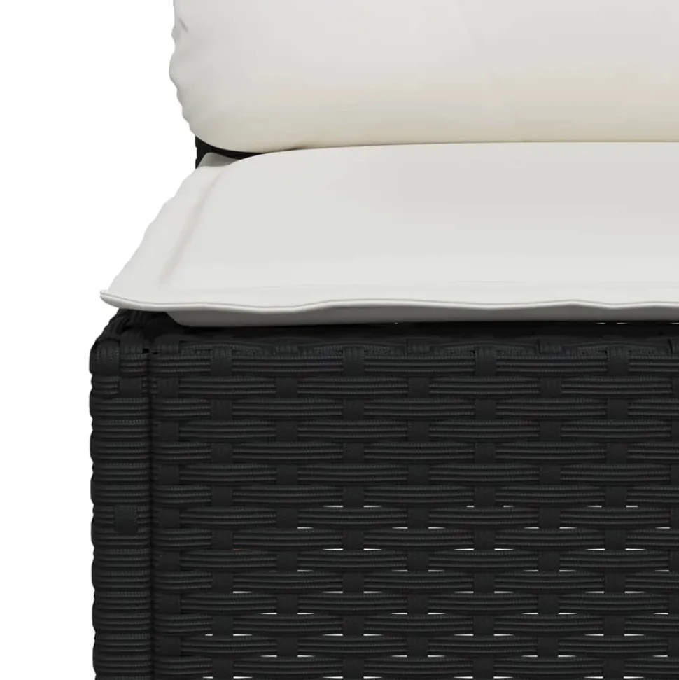 MAISON EXCLUSIVE - Salon de jardin 4 pcs avec coussins noir résine tressée
