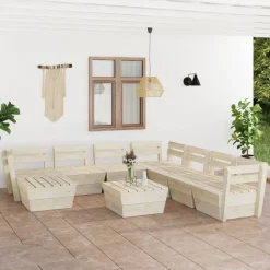 MAISON EXCLUSIVE - Salon de jardin palette 9 pcs bois d'épicéa imprégné