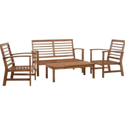 MAISON EXCLUSIVE - Salon de jardin 4 pcs bois d'acacia solide