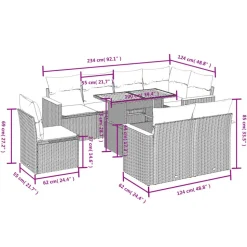 MAISON EXCLUSIVE - Salon de jardin avec coussins 9 pcs beige résine tressée